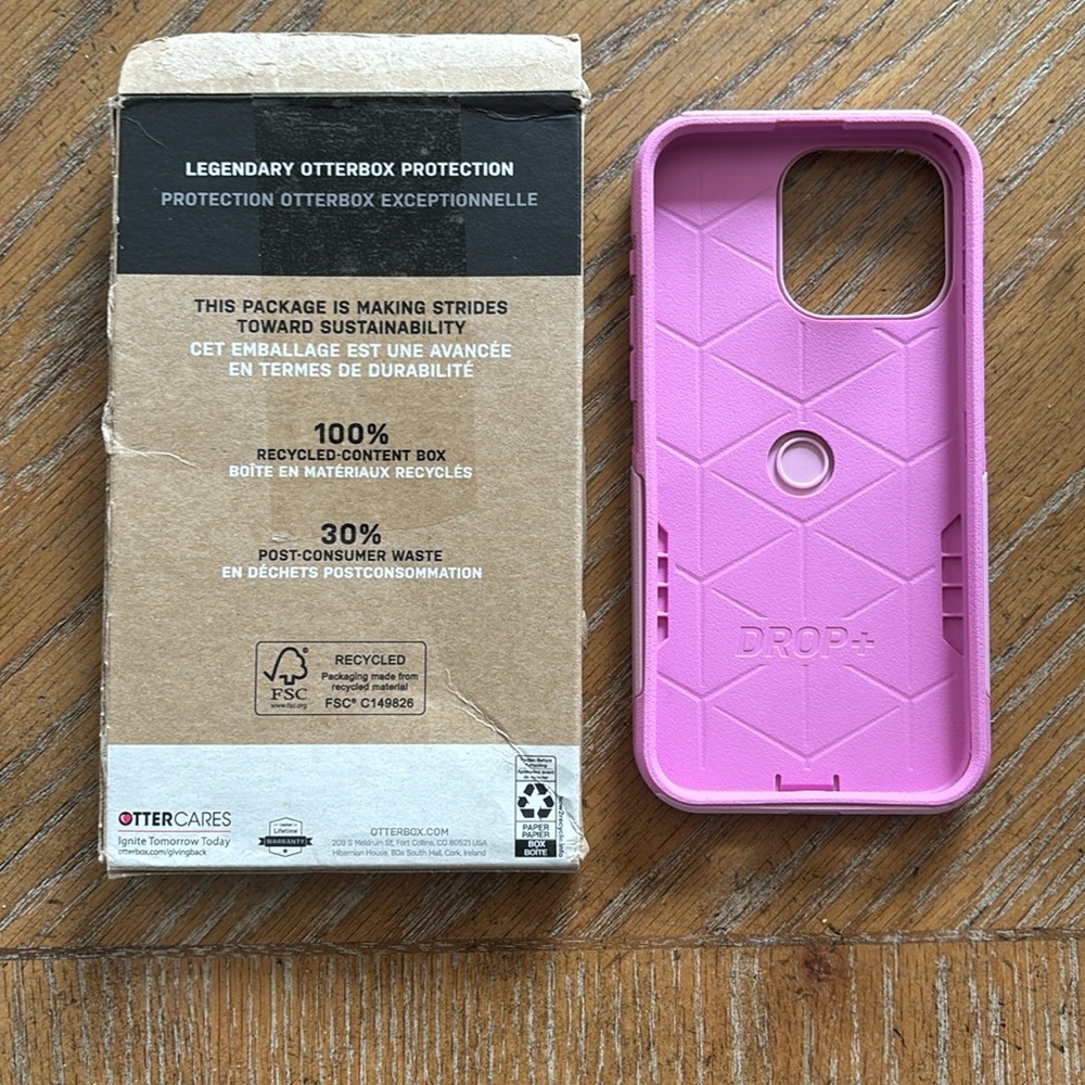 Authentic Otterbox in pink for the IPhone 15 Pro Max.